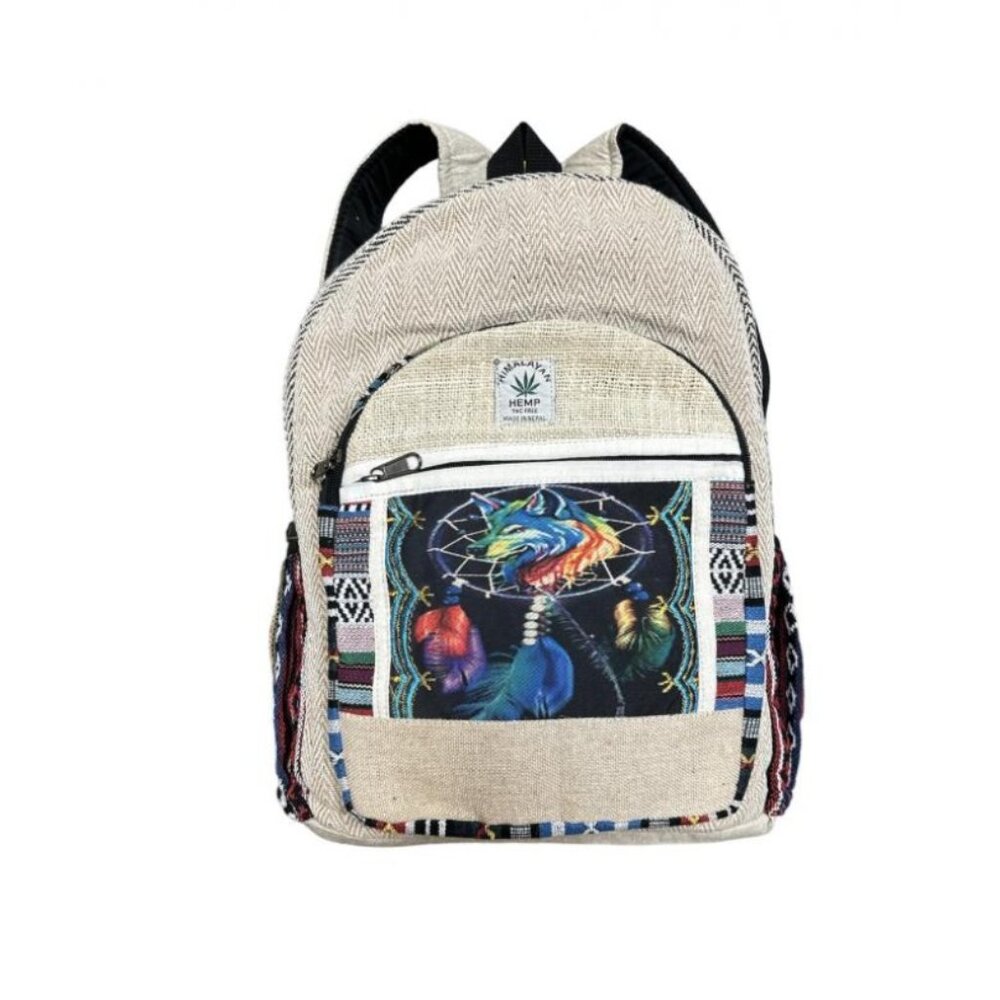 Rising International Cotton Hemp Patchwork Tie Dye Hobo Dream Catcher Backpack